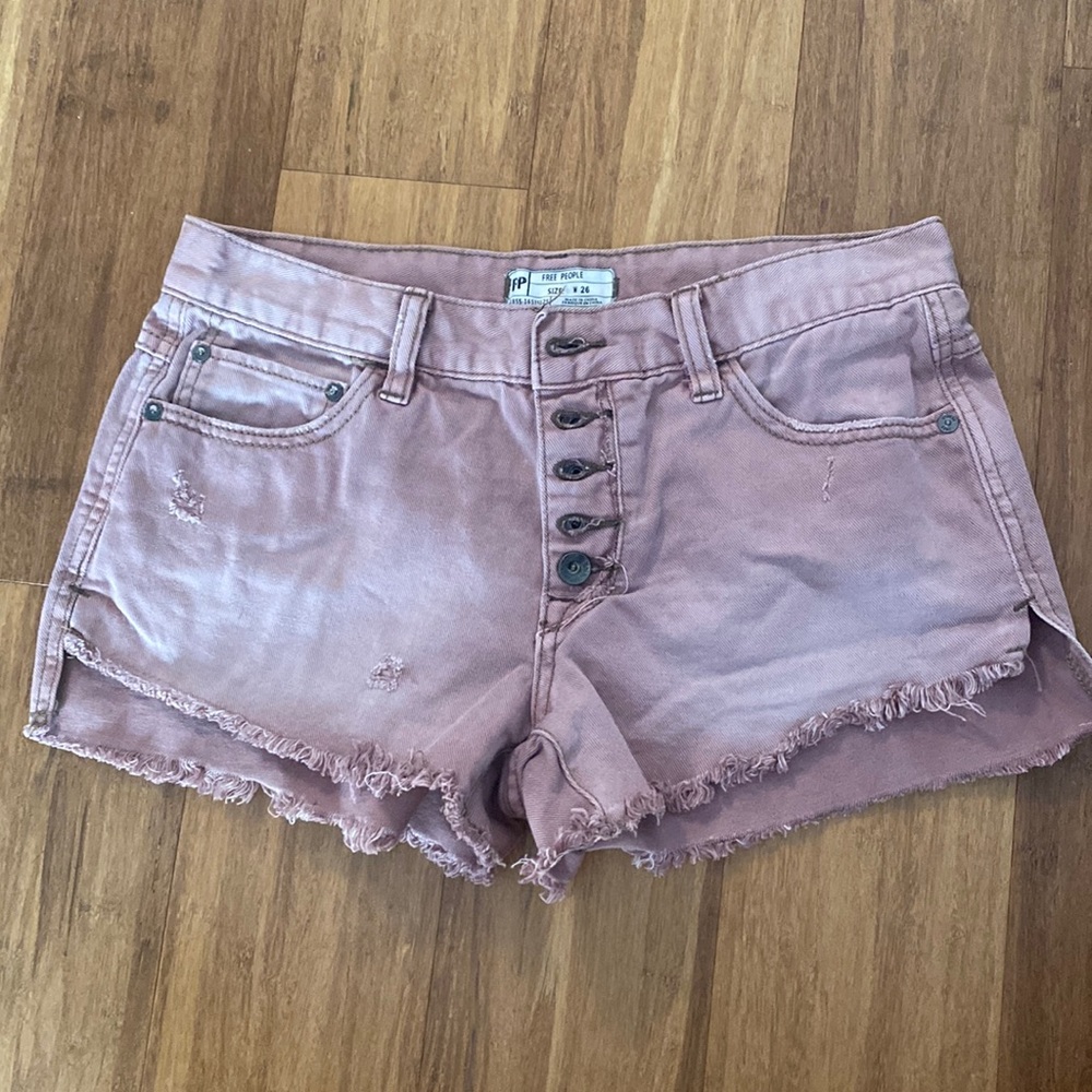 Free people button fly shorts